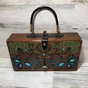 Vintage Enid Collins peacock box bag